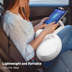 AboveTEK Tablet Pillow Stand for Bed, Hands-Free 360° Adjustable iPad Pillow Holder for Lap Reading w/Soft Bean Bag, Ideal Gift for Mom, Fits 4.7" to 12.9" Tablet, Phone, Kindle, White