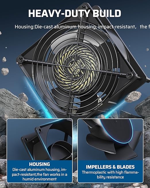 DEWENWILS 120V AC Quiet Muffin Fan, 80mm×25mm Waterproof Case Fan Cooling Fan with Speed Control, UL-Certified for DIY Cooling Exhaust Ventilation, Flame-Resistant, 2 Pack
