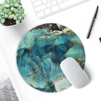 ITNRSIIET Round Mouse Pad with Stitched Edge Premium-Textured Waterproof Non-Slip Rubber Base Desktop Protection Mat Diameter 8.7 inches, Abstract Ink Tempera