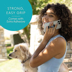 LOVEHANDLE Universal Phone Grip for Smartphones & Mini Tablets - Phone Holder for Hand - Wireless Charging Compatible - Made in The USA - Red Spalt
