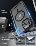 Miracase Magnetic for iPhone 15 Pro Max Case 6.7'' [Compatible with Magsafe] Full-Body Drop Proof Bumper Phone Case for iPhone 15 Pro Max with Built-in 9H Tempered Glass Screen Protector,Black