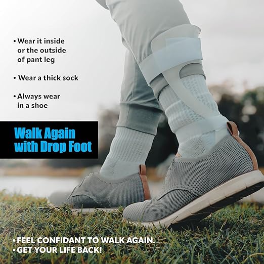BraceOn AFO Swedish Drop Foot Stabilizer for Walking and Exercise, Drop Foot Braces for Men, AFO Brace & Foot Drop Braces, Foot Boot for Injured Foot, Men, Left