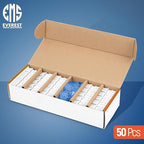 Everest 90° Angled RJ45 Cat5e Keystone Jacks 50-Pack in White - Slim Profile Female RJ45 Connectors - Cat 5e Keystone Jack - Compatible with 90° Angled Speed Termination Tool - easyJACK (B094WB91H3)