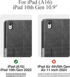 auaua Case for iPad (A16) 11th Generation 11 Inch 2025, iPad 10th Generation 10.9 Inch 2022, with Pencil Holder, Auto Sleep/Wake, Adjustable Stand, PU Leather (Grey)