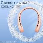 FrSara Neck Fan, Portable Personal Fan Strong Wind, 5200mAh, Air Volume,360° Cooling, No Hair Twisting, Air Volume On 2 Sides, Non-Slip, Quick Charge, Long Use Time, Gift for Women, Men, Birthday