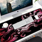 Gaming Mouse Pad, 31.5x15.7 inch Large Extended Computer Keyboard Mouse Mat, Water Resist Non-Slip Mousepad Rubber Base Long XXL Desk Mouse Pad for Gaming, Office & Home, Marble Red