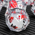 ARUOHHA DND Resin Dice Plum Blossom Liquid Core White Sharp Edge Dragons Polyhedral Dice Set with Gift Box, Compatible with D&D Role Playing Game Dungeons D and D Dice Set D20 D12 D10 D6
