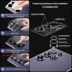 WSKEN for Samsung Galaxy S24 Ultra Camera Lens Protector, Ultra Thin Scratch Resistant 9H Tempered Glass with Aluminum Metal Circle Camera Screen Protector Cover Accessories, Violet