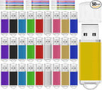 USB Thumb Drive 2GB Flash Drive 50 Pack, Nicepicten Fat Memorias USB 2.0 Flash Drive Bulk 2GB Jump Drives Multiapck Memory Stick with 50PCS Lanyards (Mixcolor 50 Pack, 2 GB)