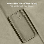 FireNova for iPhone 14 Pro Case, Silicone Upgraded [Camera Protection] Phone Case with [2 Screen Protectors], Soft Anti-Scratch Microfiber Lining Inside, 6.1 inch, Khaki