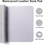 Aothia Large PU Leather Desk Pad Protector - Non-Slip Mouse Pad & Writing Mat for Office/Home, Waterproof, Easy to Clean (31.5"x15.7", Soft Lavender)