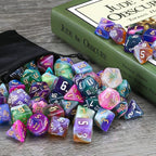 DND Dice Set, Surhugvy 7 X 7 (49 Pieces) Polyhedral Dice Set for Dungeons and Dragons DND RPG MTG Table Games Gift with 7 Pack Black Bags