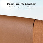 Aothia Leather Desk Pad Protector, Mouse Pad, Office Desk Mat, Non-Slip PU Leather Desk Blotter, Laptop Desk Pad, Waterproof Desk Writing Pad for Office and Home (Brown,23.6" x 13.7")