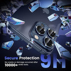 Tensea for iPhone 16 Pro/iPhone 16 Pro Max/iPhone 15 Pro/iPhone 15 Pro Max Camera Lens Protector, Metal Aluminum Alloy Tempered Glass Cover Camera Screen Protector Accessories, Case Friendly