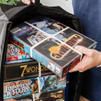 Board Game Backpack with 10 Board Game Bands, Padded Straps, Carrying Handle, Pockets for Small Games and Accessories