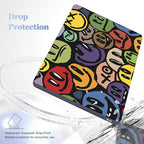 Case for MacBook Air 15 Inch 2025 2024 2023 Release M4 A3241 M3 A3114 M2 A2941, Hard Shell with Screen Protector & Keyboard Cover, Compatible with Touch ID, Happy Emoji