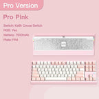KEEBMONKEY WOBKEY Crush 80 Reboot CNC Aluminum 5-Second Quick-Release Triple-Mode Connectivity Mechanical Keyboard with Superior Acoustics (Pro Pink)