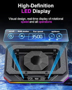 MOUNT PRO Gaming Laptop Cooling Pad, RGB Laptop Cooler Stand with Powerful Turbofan (3500 RPM), Height Adjustable Laptop Fan Cooling Pad for 13-19 Inches Notebook, with Sealed Foam, Touch Control