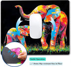 Colorful Animal Elephant Custom Mouse Pad with Non-Slip Rubber, Small Square Design for Wireless Laptop & Computer Mouse Pads for Desk, 9.5 x 7.9 inch Smooth Surface for Gaming & Office