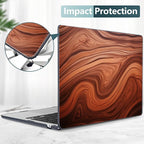 TWOLSKOO Compatible with M4 MacBook Air 13.6 inch Case 2025-2022 Release M4 A3240 M3 A3113 M2 A2681, Plastic Hard Shell & Keyboard Cover & Type C Adapter & Screen Protector, Wood Grain