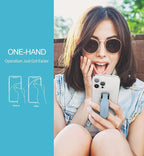 SURITCH Phone Grip Strap Finger Loop Holder for Back of Phone, 2-in-1 Soft Silicone Gripper Kickstand for iPhone Samsung and Most Cell Phone Cases, 3.94" Blue