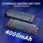 Redragon K673 GB 75% Wireless Gasket RGB Gaming Keyboard, 3-Modes 81 Keys PBT Compact Mechanical Keyboard w/Hot-Swap Socket, Dedicated Knob Control & 5-Layer Noise Dampening, Custom Linear Switch