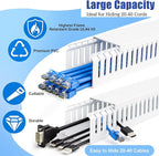 ZhiYo 2x2in Professional Server Rack Cable Management Raceway, 78in(2xL39in) Cable Raceway Kit, Electrically Safe PVC Open Slot Wire Cover, Cord Hider for Under Desk/Computer/Network Cords White