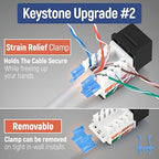 Everest 45° Angled RJ45 Cat5e Keystone Jacks 50-Pack in Black - Slim Profile Female RJ45 Connectors - Cat 5e Keystone Jack - Compatible with 45° Angled Speed Termination Tool - 45Term (B0BL3GS7ZY)