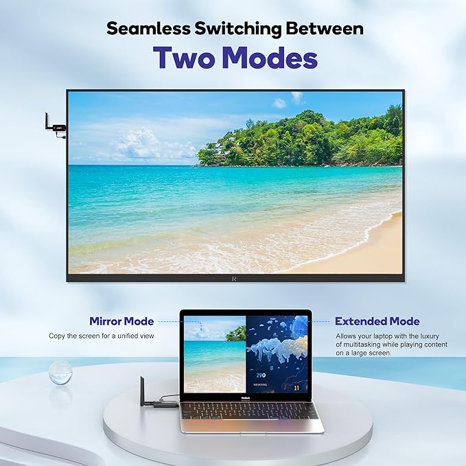 Wireless HDMI Transmitter and Receiver,Plug and Play,1080P Wireless HDMI Extender Kit Support 2.4GHz and 5GHz for Streaming Video from Laptop,Pc,TV Box to Monitor,TV,Projector