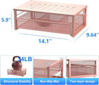 gianotter Computer Monitor Stand Riser, office organizer with Drawer, Office Organizers Storage for Classroom Office Supplies (Rose)