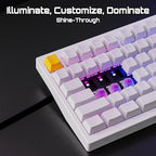 P1 HE 75% Wireless Custom Mechanical Gaming Keyboard with Gateron Double-Rail Magnetic Switches Knob Version, QMK 2.4 GHz Bluetooth 5.2 RGB Backlight Compatible with Mac Windows Linux-White