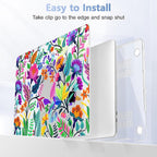 May Chen Compatible with MacBook Pro 13 inch Case 2022 2021 2020 Release Models A2338 M2 M1 A2251 A2289, Plastic Hard Shell Case Keyboard Cover for Mac Pro 13" with Touch Bar & Touch ID, Floral Leaves