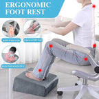 ROYALAY Adjustable Foot Rest Under Desk for Office, High-Density Foam Foot Rest with 3 Adjustable Heights, Ergonomic Footrest with Washable Cover for Home, Airplane, Travel(16 * 16 * 17in, Gray)