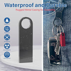 1GB USB Flash Drive 2 Pack with Keychains, Wooolken Sleek Metal USB 2.0 Thumb Drives Memory Stick for PC Laptop Computer