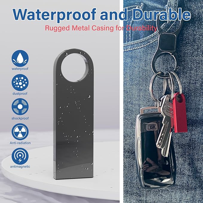 Customizable Flash Drives 32GB, Wooolken Personalized USB 2.0 Thumb Drives 10/20/50/100 Pack, Logo Pendrive Custom Memory Stick USB Engraved Logo (Metal)