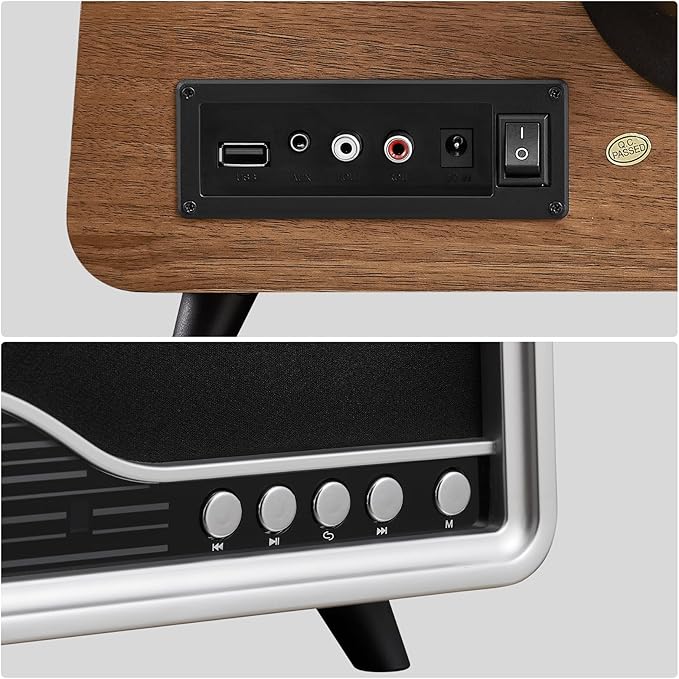 Vintage Gramophone Record Player，Italian Style Gramaphone Vintage Phonograph Nostalgic Record Player with Vinyl Record Player/Bluetooth 5.3/Remote Contro/USB/FM/AUX for Home Decoration