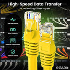 GearIT Cat 6 Ethernet Cable (24-Pack 6 Feet) Cat6 Network Patch, 10Gbps, RJ45, Snagless Cord, Gold-Plated Connectors, Internet for PC, TV, Tablet, Router, Printer, Servers, IT Data Center - Yellow