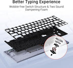 ASUS ROG Falchion RX Low Profile 65% Wireless Gaming Keyboard with ROG RX Red Low-Profile switches, tri-Mode Connection with ROG SpeedNova, Silicone dampening Foam, Touch Panel, and MacOS Support.