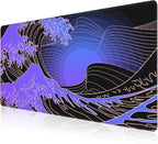 Mouse Pad, Large Ocean's Crest Leap Desk Mat, Extended Non-Slip Gaming Keyboard Mousepad Desk Pad, Thick Stitched Edges Waterproof Mouse Mat 31.5"x15.7" (Vaporwave Pop Art)
