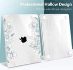 TWOLSKOO Compatible with M4 MacBook Air 13.6 inch Case 2025-2022 Release M4 A3240 M3 A3113 M2 A2681, Plastic Hard Shell & Keyboard Cover & Type C Adapter & Screen Protector, Engraved Sketch