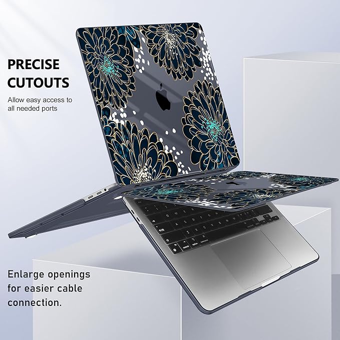 for MacBook Pro 16 inch Case 2019 2020 Release Model A2141, Plastic Hard Shell Cover with Keyboard Cover & Screen Protector for MacBook Pro 16 inch with Touch Bar & Touch ID, Luxury Floral