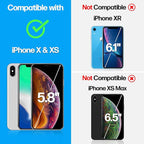 Power Theory Designed for iPhone X, iPhone Xs Screen Protector Tempered Glass [9H Hardness], Easy Install Kit, 99% HD Bubble Free Clear, Case Friendly, Anti-Scratch, 2 Pack