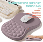 2-in-1 Ergonomic Set, Wave Rise Keyboard Wrist Rest and Massage Bulge Slope Mouse Pad Wrist Support, Cushion Memory Foam Integrated to Relieve Wrist Pain, Purple