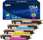 126A Toner Cartridge (with OEM CHIP),Replacement for HP 126 A CE310A CE311A CE312A CE313A for Laserjet Pro 100 Color MFP CP1025nw M175nw,M275 M275NW Printer, 4 Pack Black Cyan Magenta Yellow