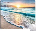 Mouse Pad, Beach Mouse Mat, Square Waterproof Non-Slip Rubber Base Computer MousePads for Desk Office Laptop