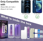2 Pack Anti Blue Light Matte Screen Protector for iPhone 12 Pro/iPhone 12, 9H Tempered Glass, Full Coverage, Anti-Fingerprint, Auto Dust-Elimination, No Bubble, Easy Installation
