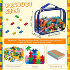 Sanwuta 6 Packs Toy Storage Bags, PVC Organizing Case Bags with Zipper, Waterproof Toy Container for Board Games, Building Blocks, Puzzles, Small Toys and Kids Books(Small,Bright Color)