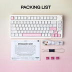 EPOMAKER QK81 75% Wireless Mechanical Gaming Keyboard, QMK/VIA Programmable and Hot-Swappable, 81 Keys with Metal Knob, 2.4Ghz/BT/USB, Creamy Gasket-Mount, RGB Backlight (White, Wisteria Switch)
