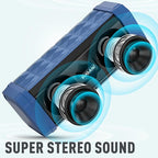 BUGANI Bluetooth Speakers Portable Bluetooth Speaker, 100ft Wireless Range, Louder Volume, Stereo Sound, Amazing Bass 24H Playtime, IPX5, Built-in Mic, Wireless Speaker for Ourdoor Indoor(Blue)