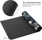 Dark Flower Large Mouse Pad,Gaming Keyboard Desk Pad,Extended Mouse Mat Non-Slip Rubber Base with Stitched Edges for Office Game Home XXL 35.4"x15.7"